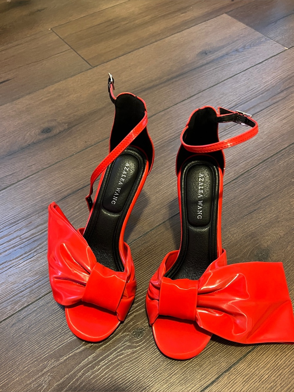 Alexander Wang Red Patent Bow Ankle-Strap Heels